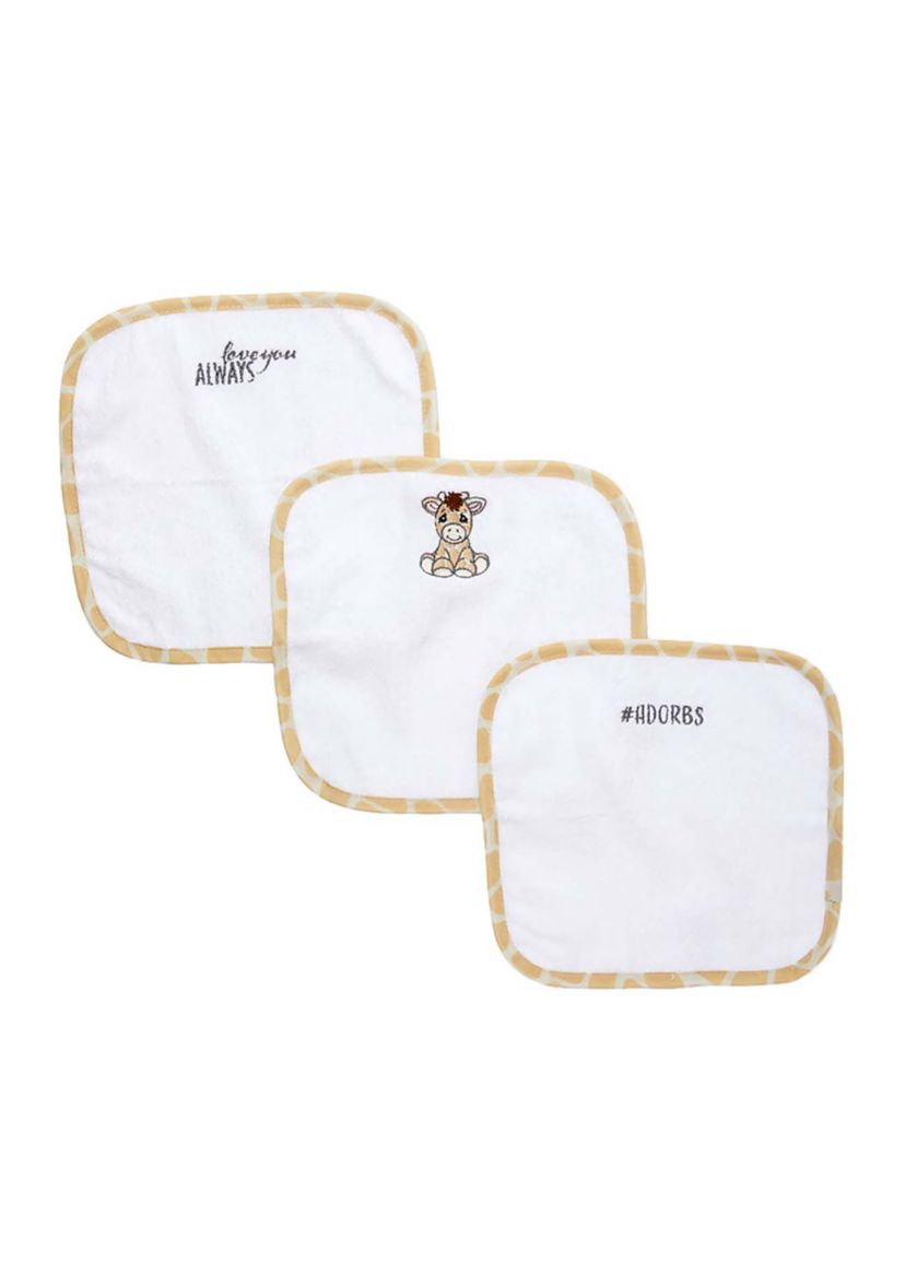 Baby Giraffe 3 Piece Bath Washcloths