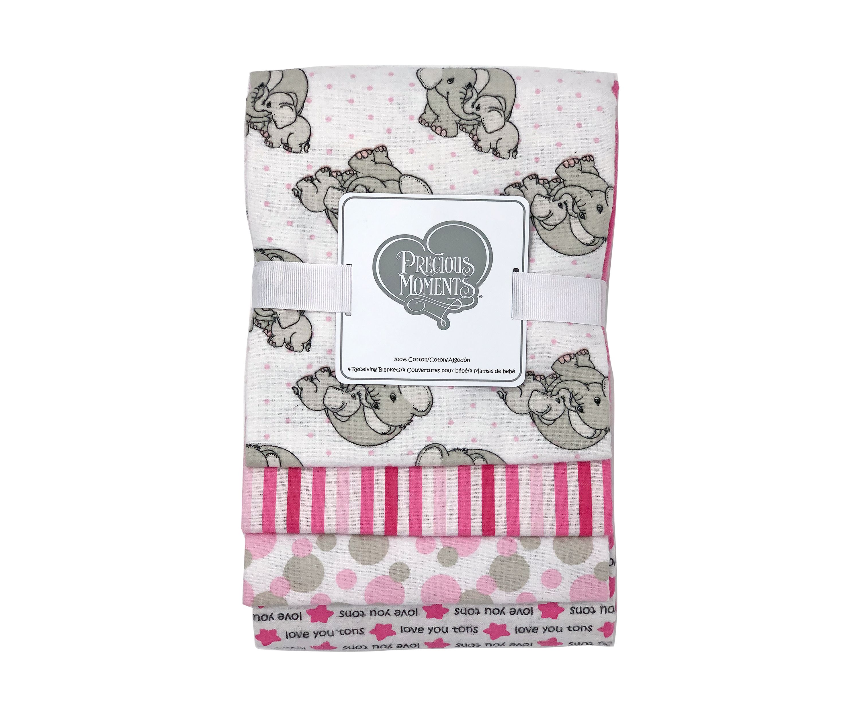 Baby Girls Appliquéd Set of 4 Receiving Blankets