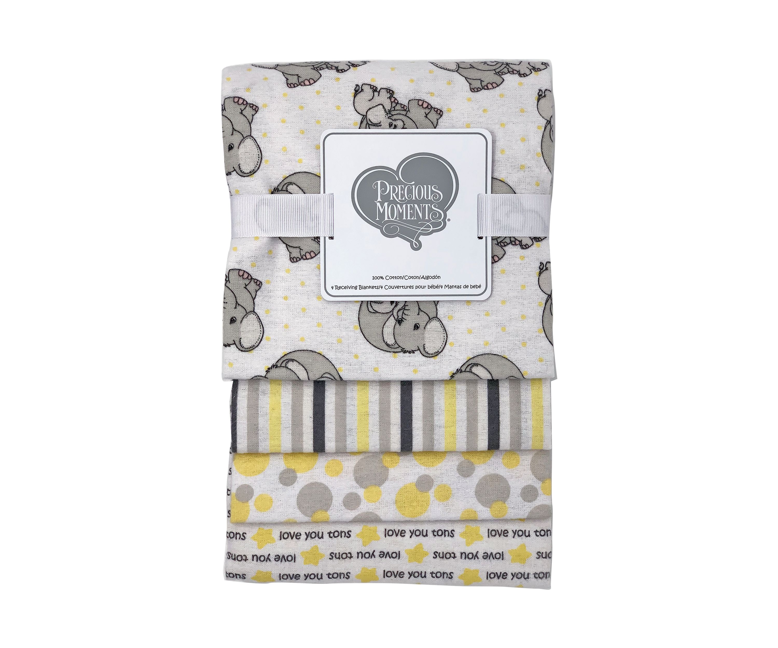 Baby Appliquéd Set of 4 Piece Receiving Blankets