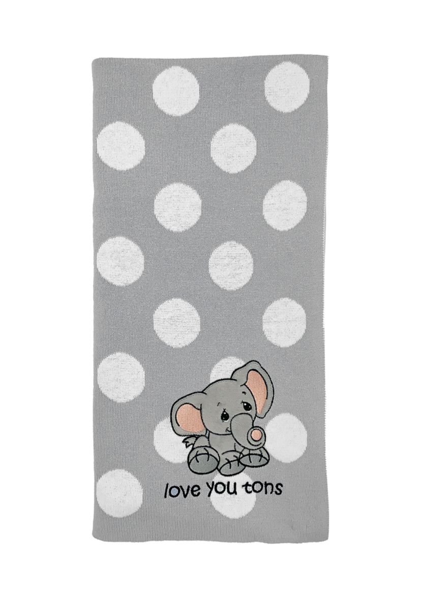 Baby Knit Jacquard Elephant Baby Blanket
