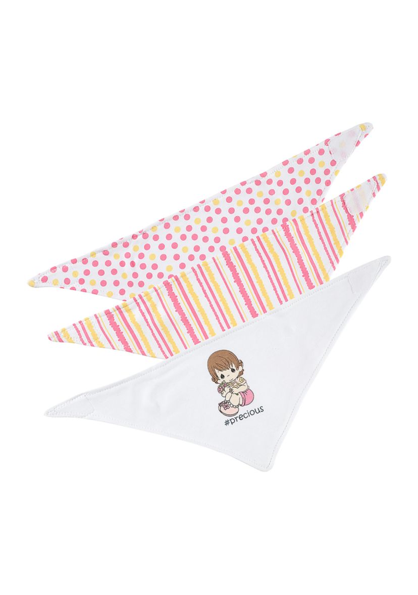 Baby Girls 3 Piece Bandana Bibs