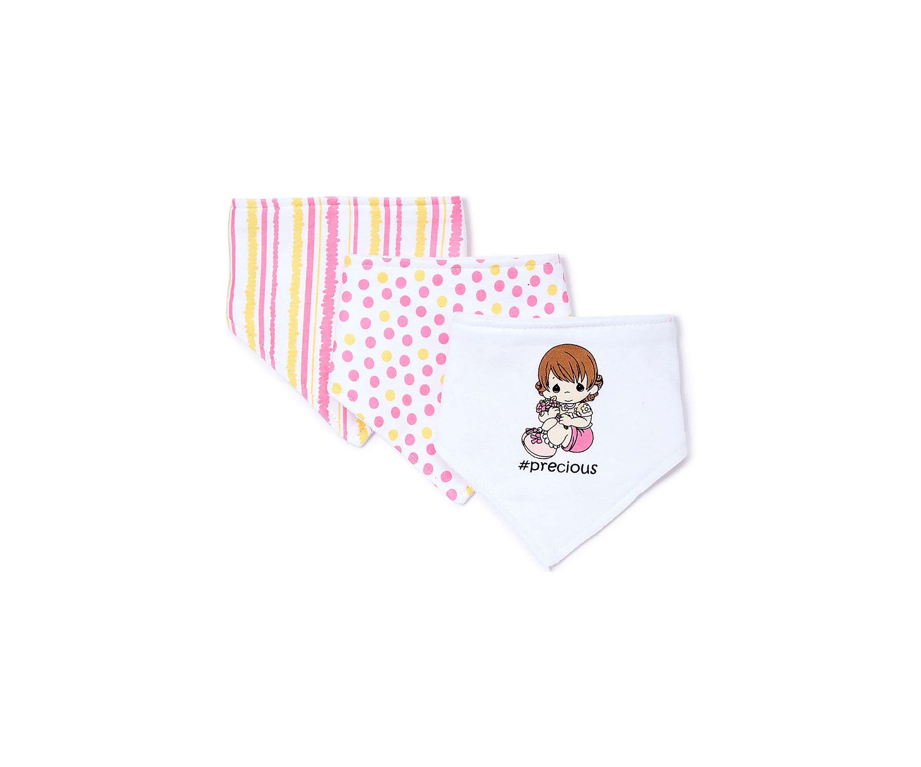 Baby Girls 3 Piece Bandana Bibs