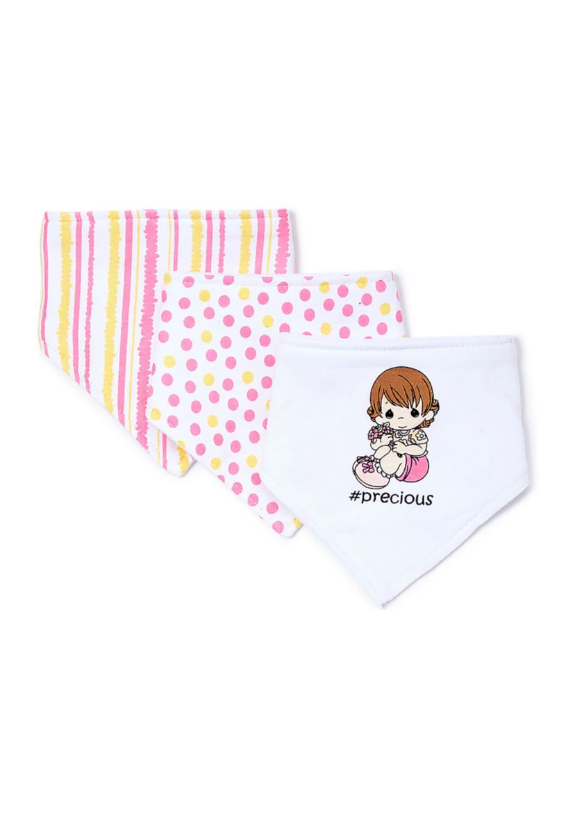 Baby Girls 3 Piece Bandana Bibs