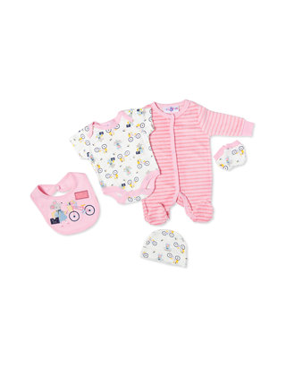 BABY GIRL 5 PIECE LAYETTE SET 