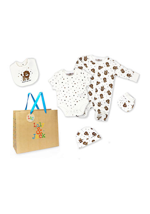 Baby Boys 5 Piece King of Cubs Layette Gift Set in Mesh Bag, 0-3 Mo