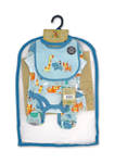 Baby Boys and Girls Aqua Safari 5 Piece Layette Gift Set in Mesh Bag