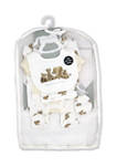 Baby Boys and Girls Furry Besties 5 Piece Layette Gift Set in Mesh Bag