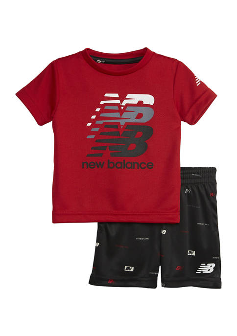 Baby Boys New Balance Boys 2 Piece Fading Logo Short Set