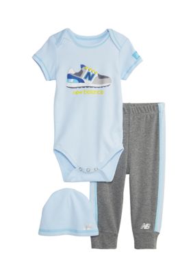 New Balance Baby Boys 3-Piece Bodysuit and Pants Set  | belk New Balance Baby Boys 3-Piece Bodysuit and Pants Set 