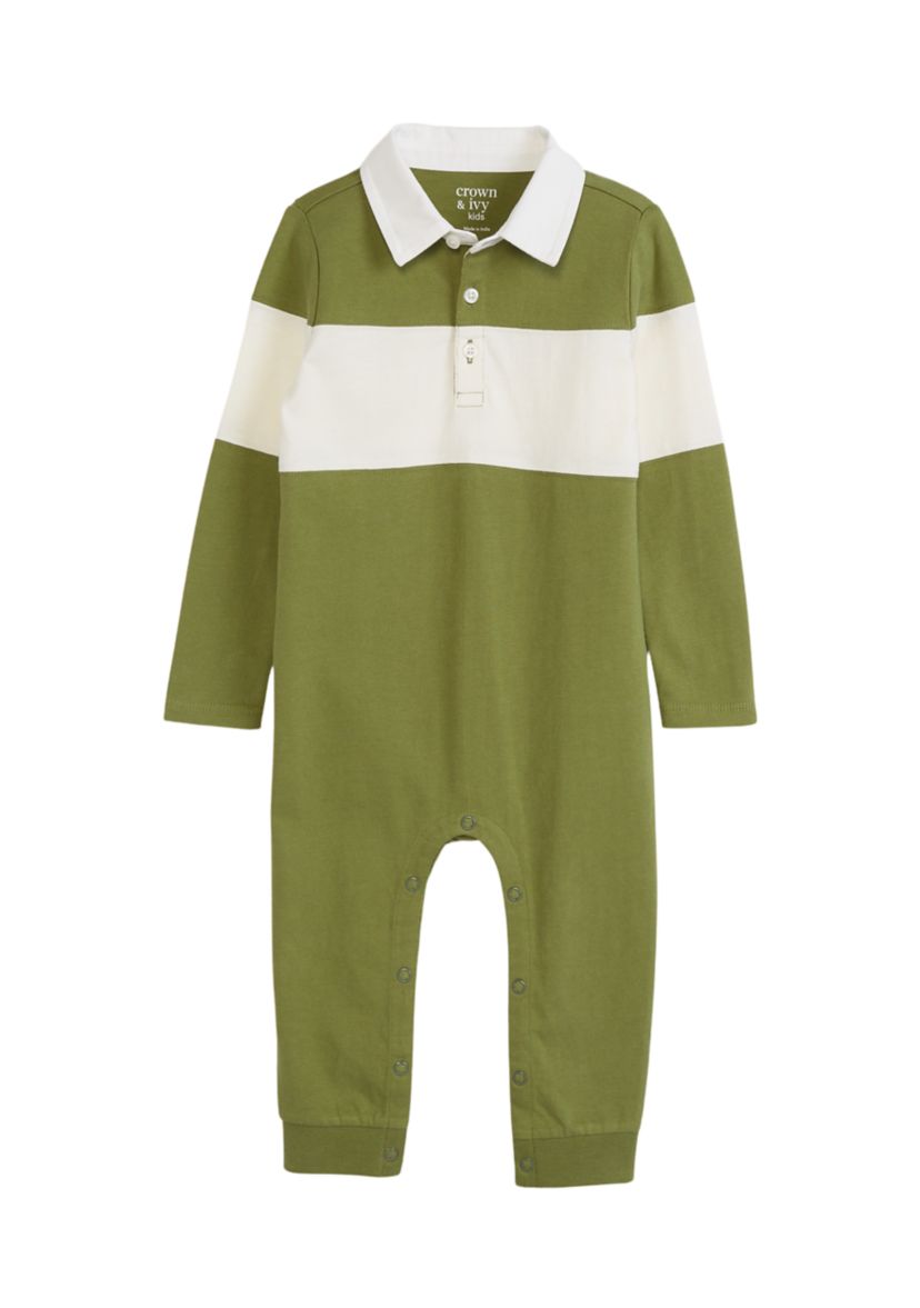 Baby Boys Knit Rugby Romper 