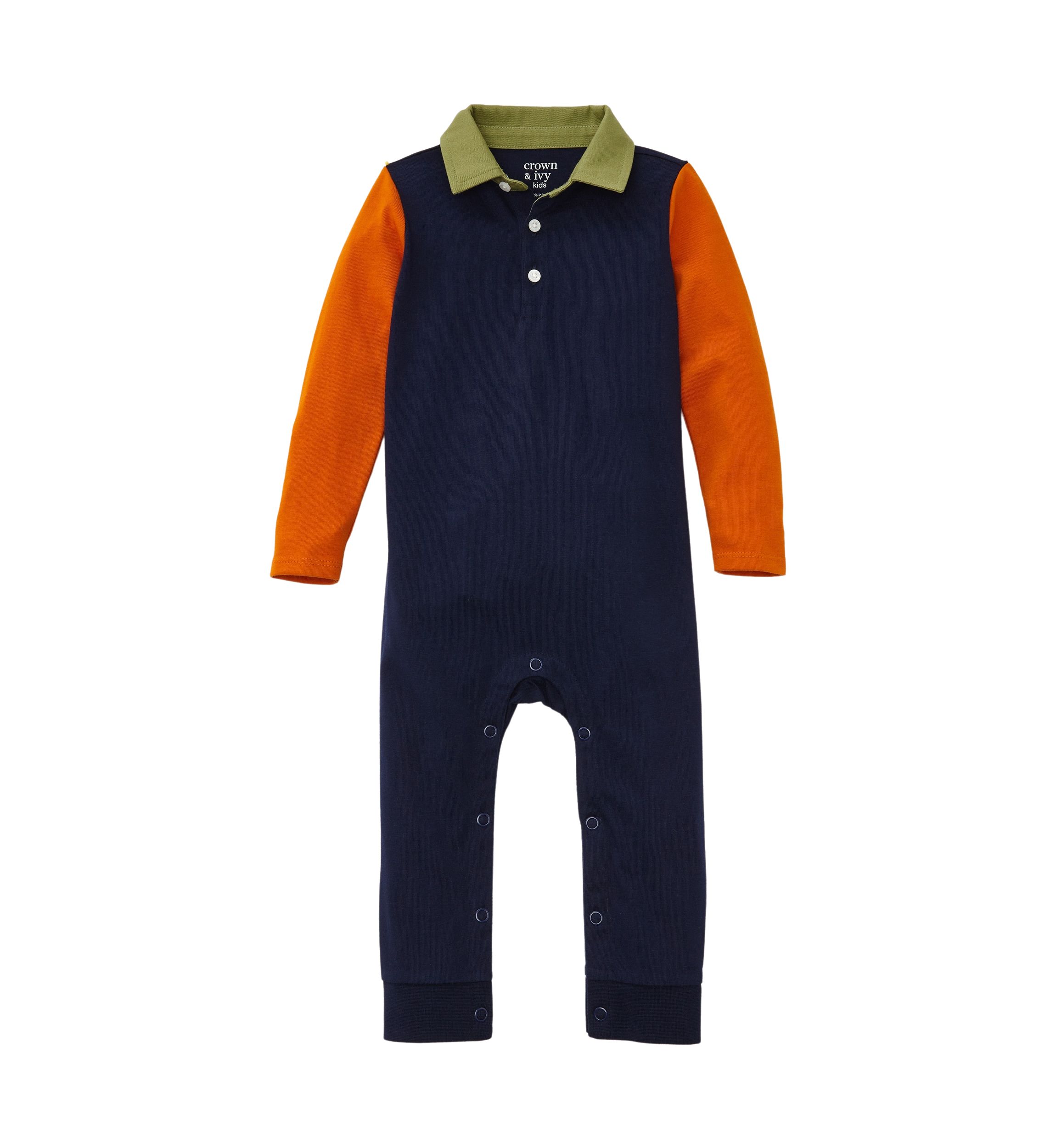 Baby Boys Color Block Sleeve Jumpsuit