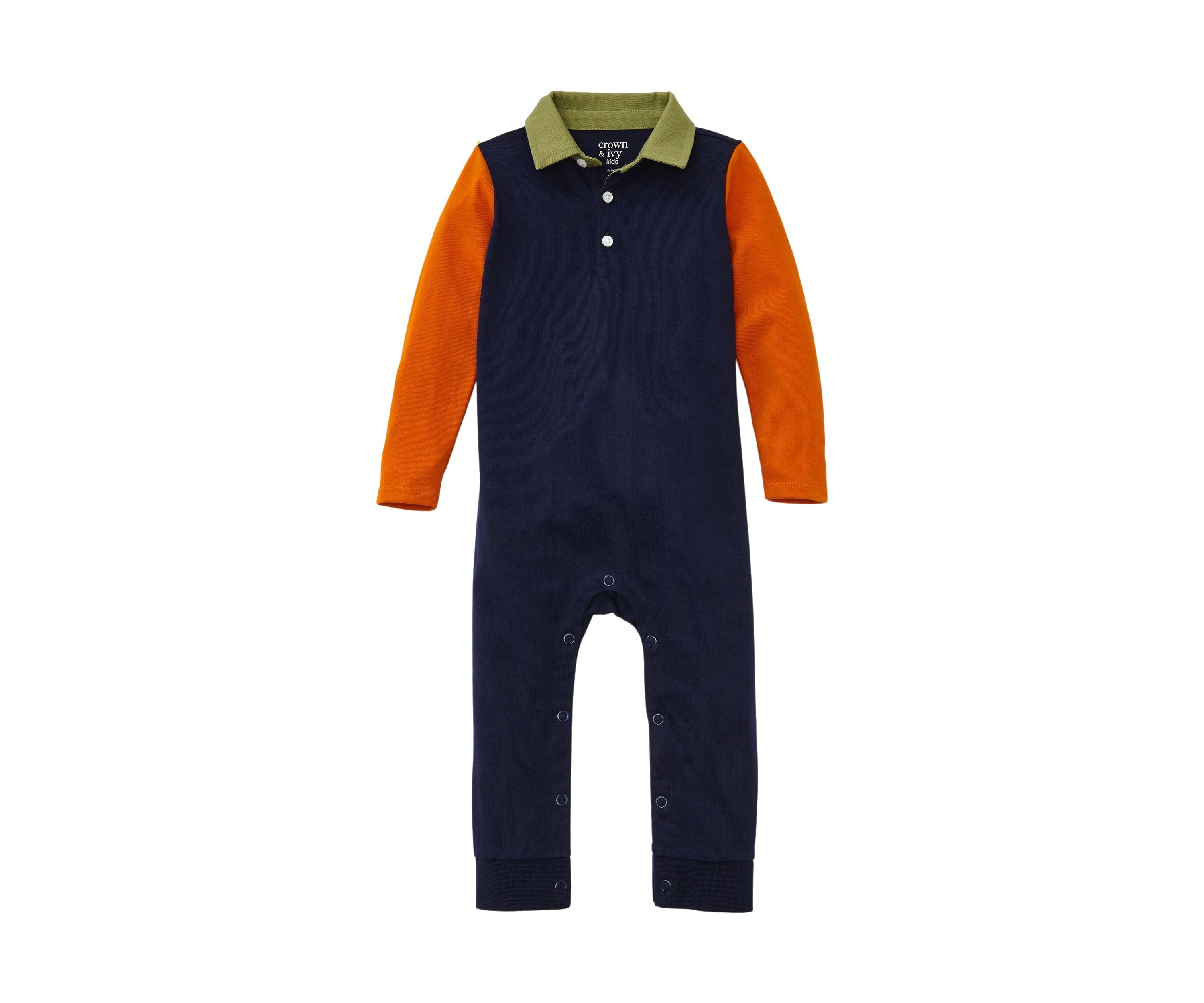 Baby Boys Color Block Sleeve Jumpsuit