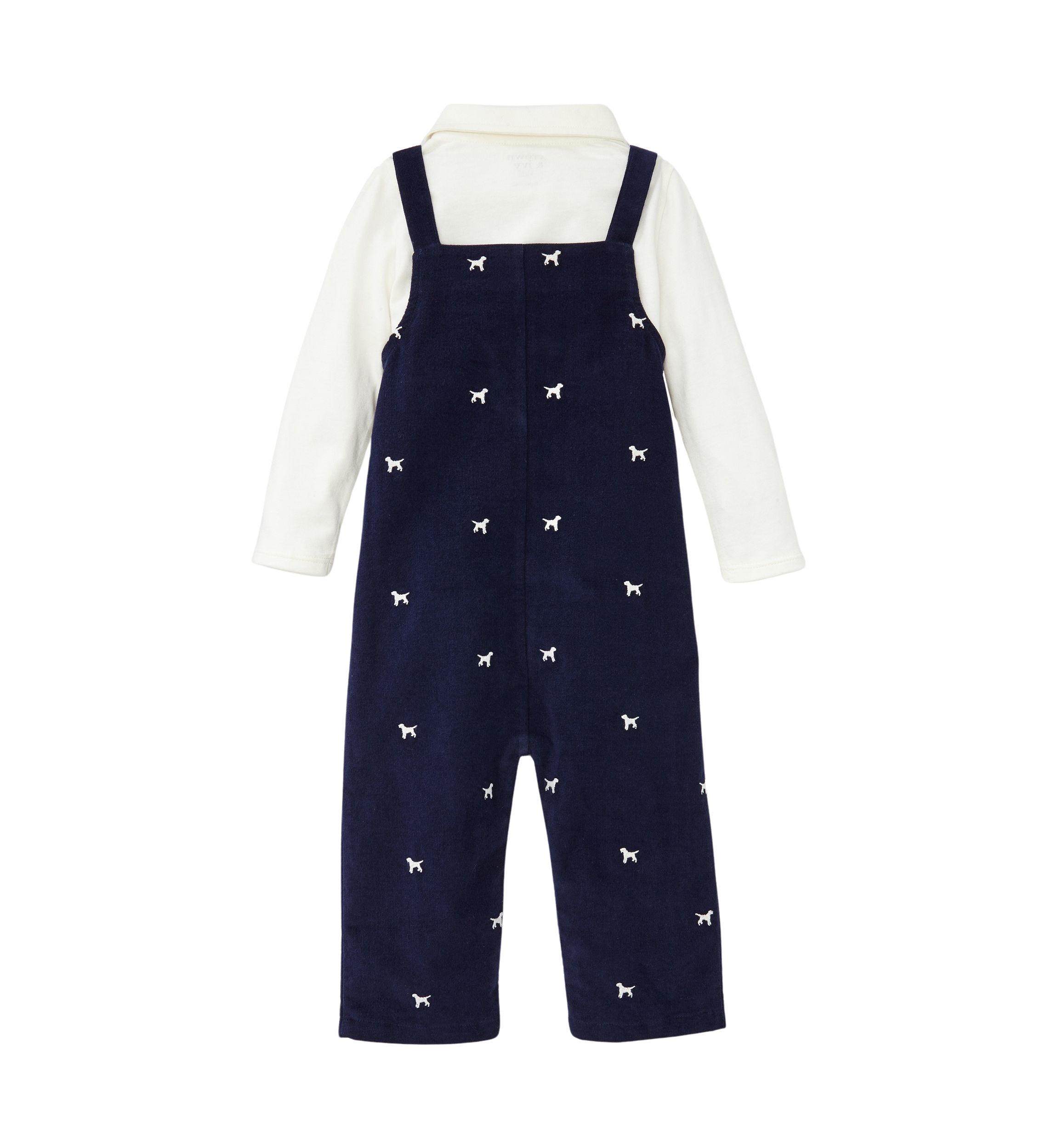 Baby Boys Embroidered Overalls Set