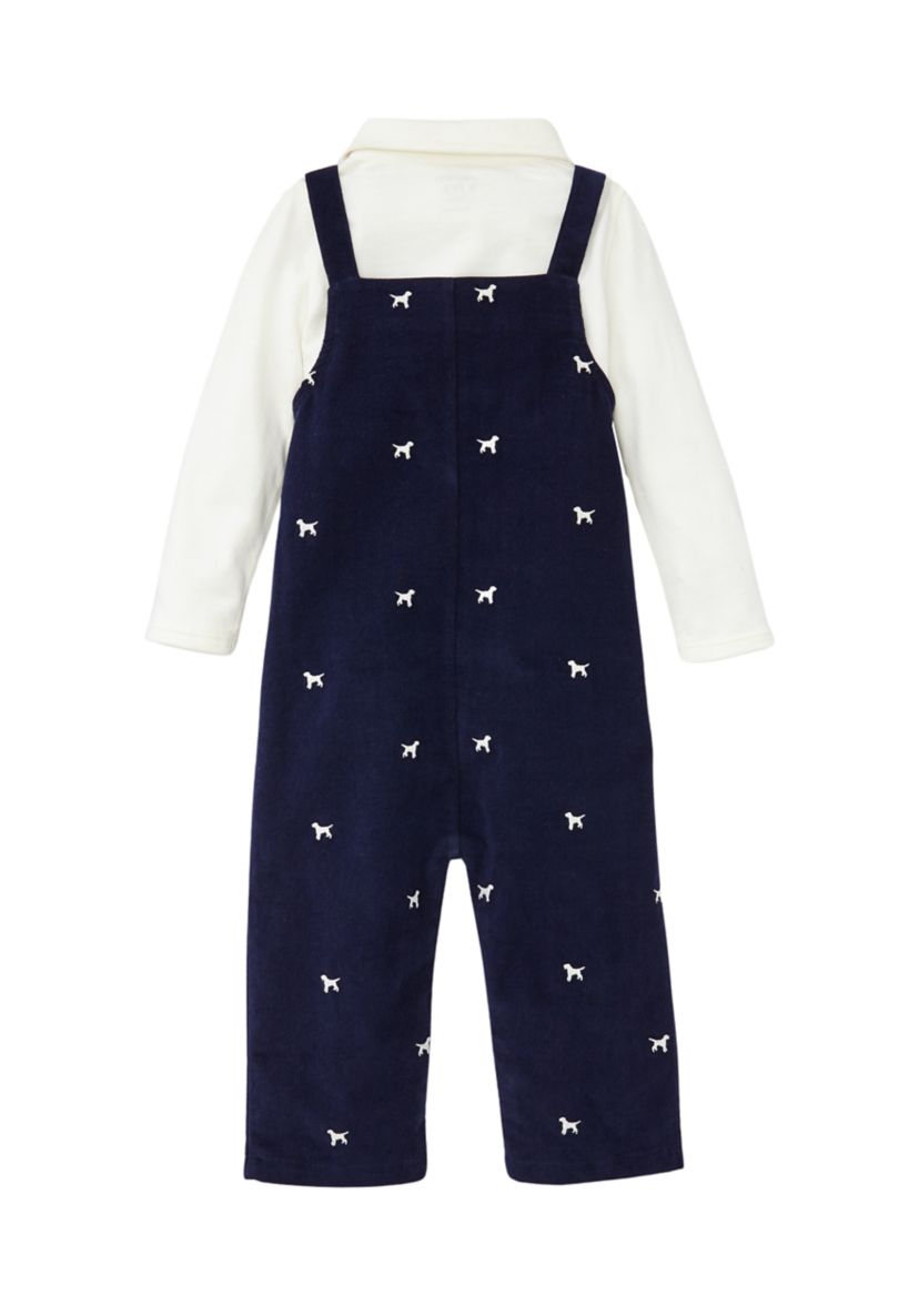 Baby Boys Embroidered Overalls Set