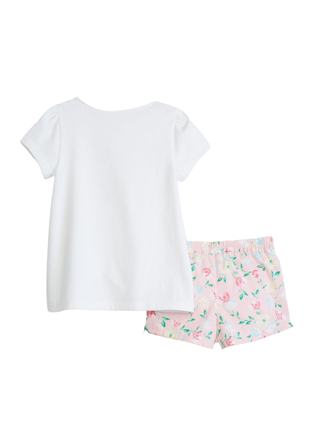Baby Girls Graphic T-Shirt and Woven Printed Shorts Set