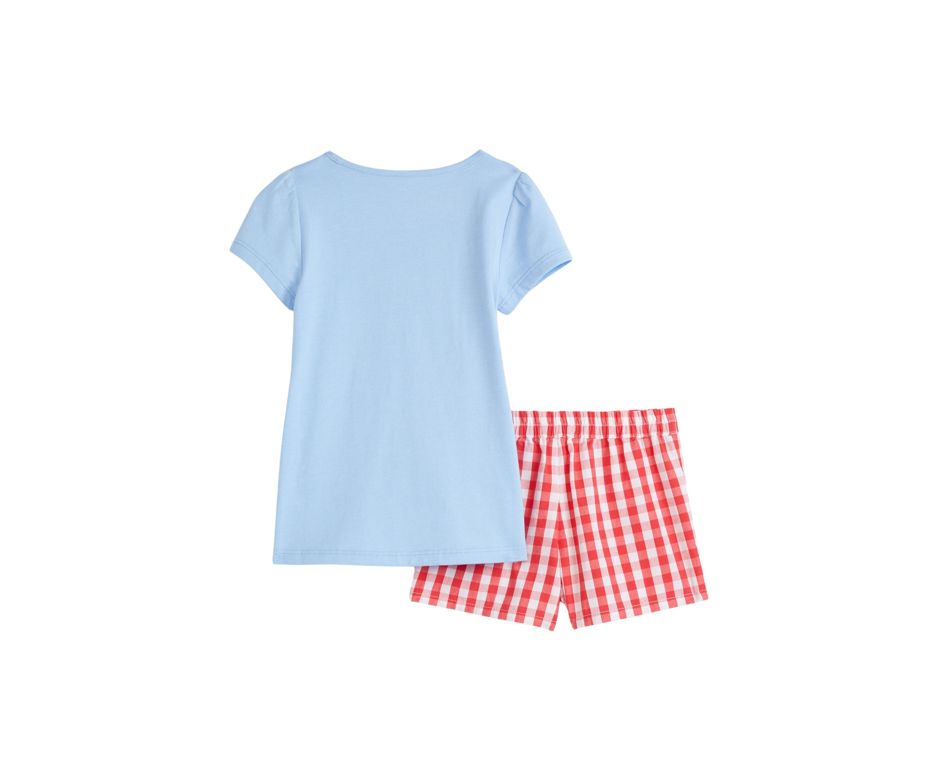 Baby Girls Patriotic Graphic T-Shirt and Printed Shorts Set