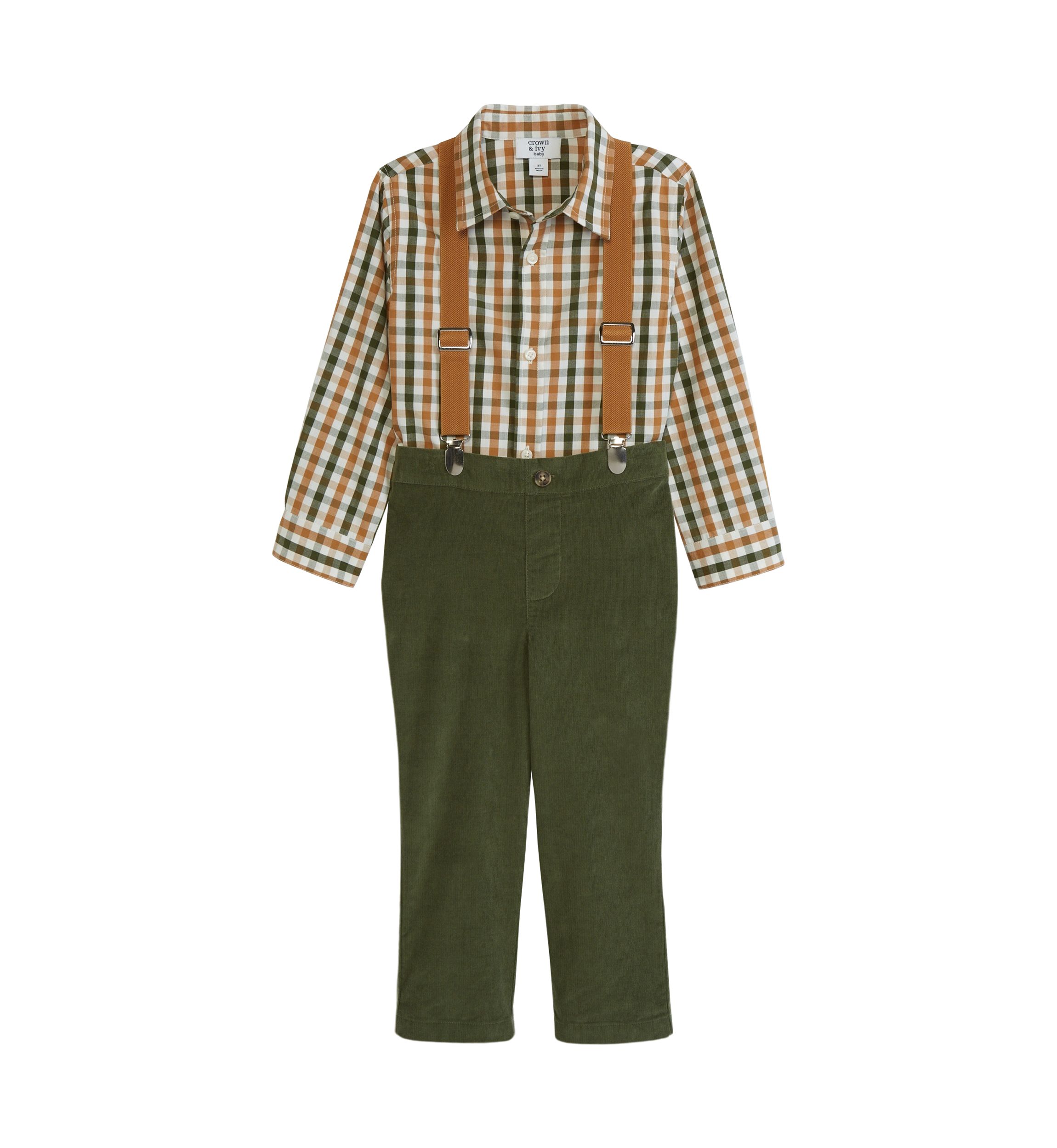 Toddler Boys Woven Suspender Set