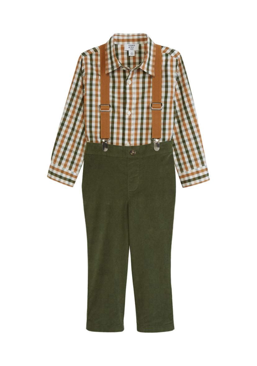Toddler Boys Woven Suspender Set