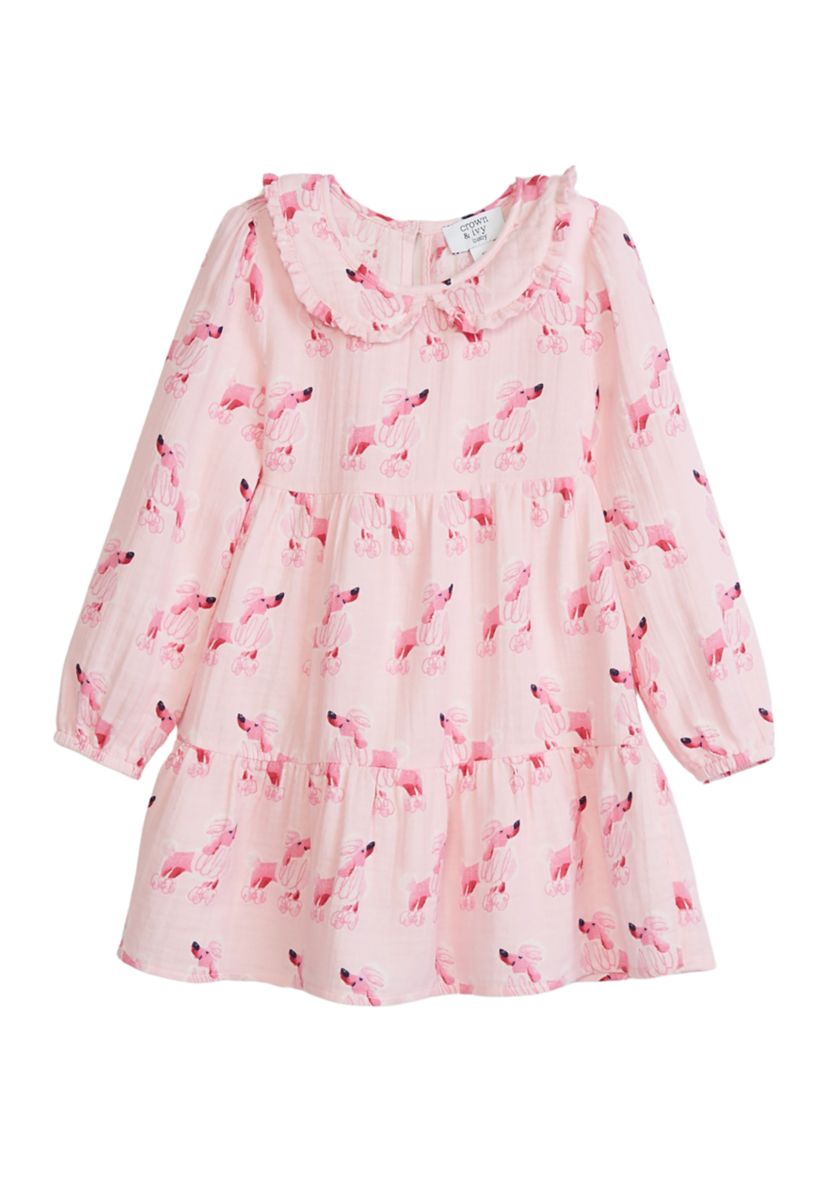 Toddler Girls Woven Printed Ruffle Dress