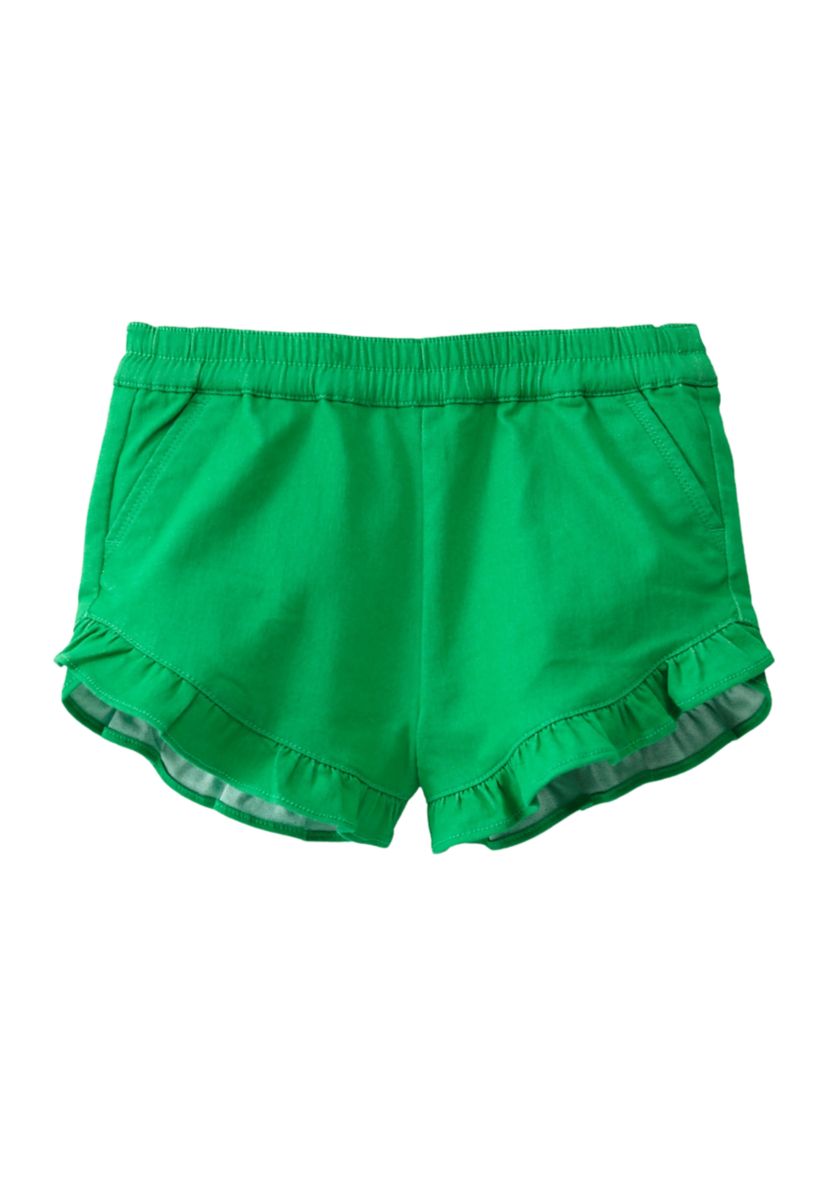 Toddler Girls Stretch Twill Ruffle Shorts