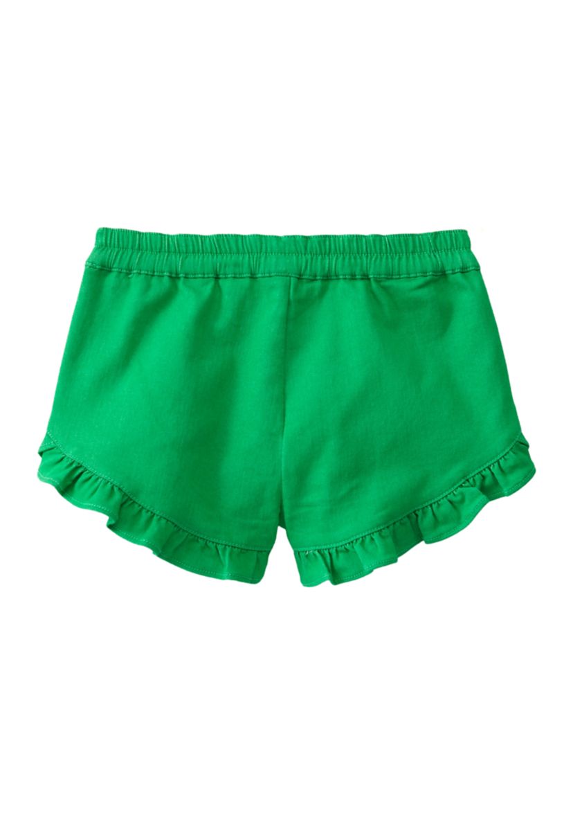 Toddler Girls Stretch Twill Ruffle Shorts