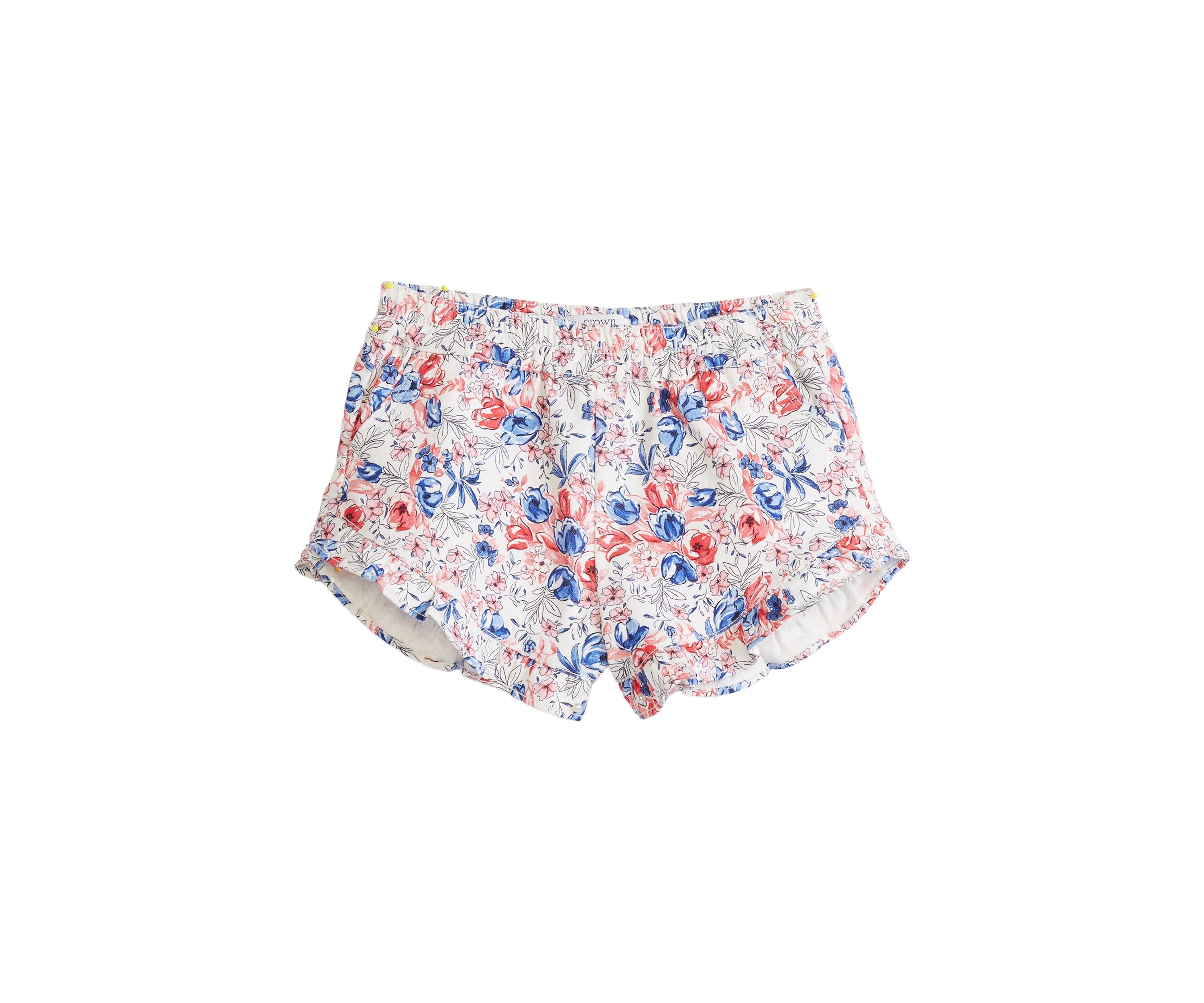 Toddler Girls Printed Stretch Twill Ruffle Shorts