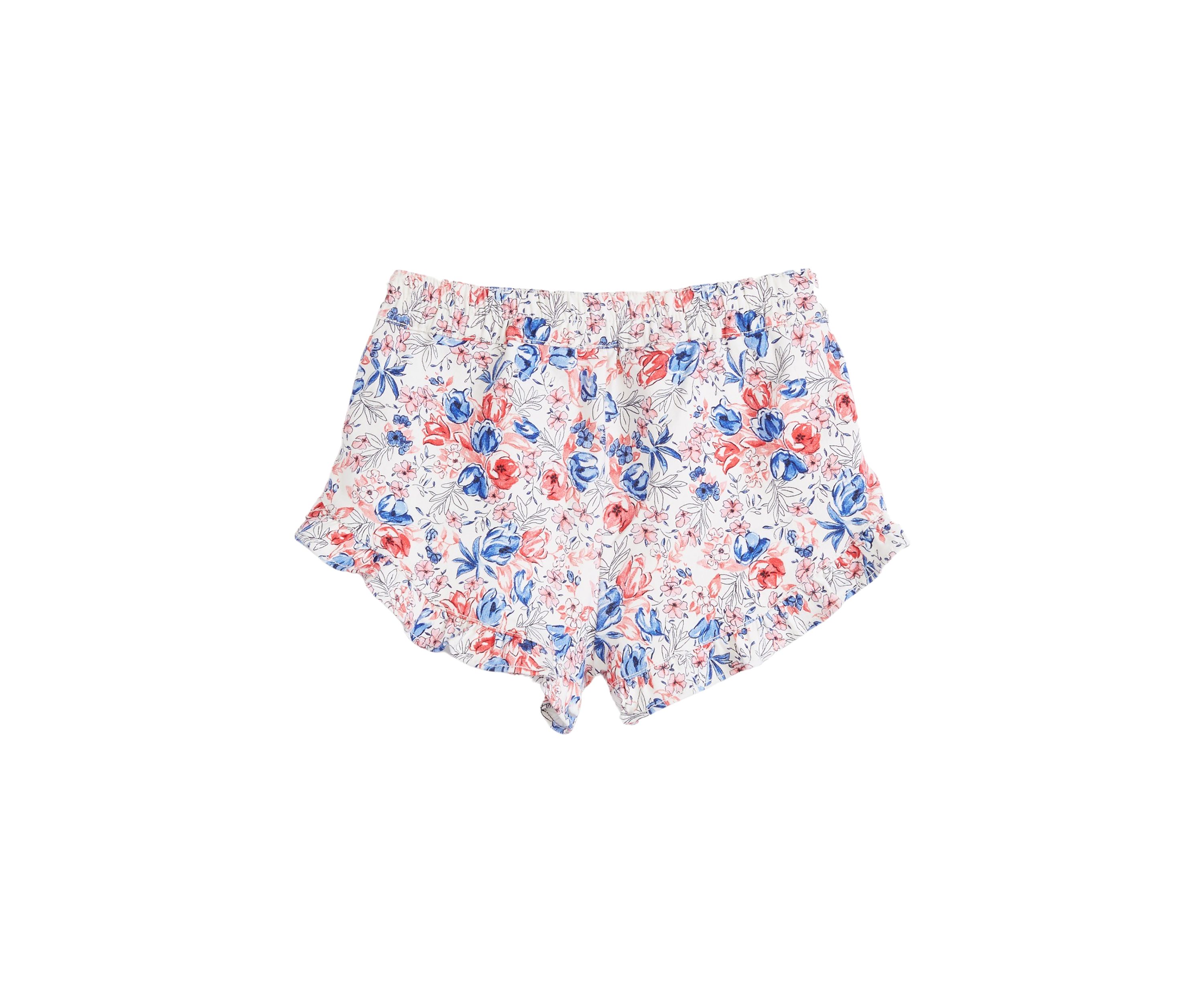 Toddler Girls Printed Stretch Twill Ruffle Shorts
