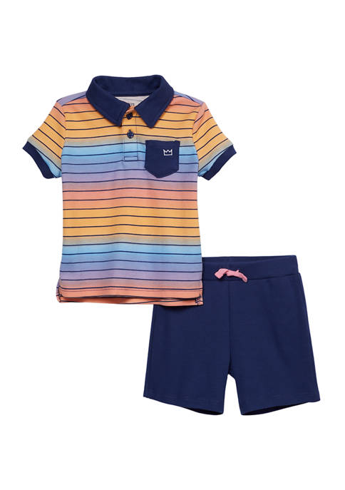 Crown & Ivy™ Baby Boys Polo and Shorts