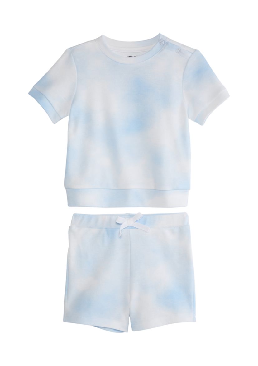 Baby Girls Short Sleeve French Terry Set 