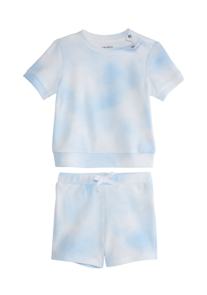 Baby Girls Short Sleeve French Terry Set 