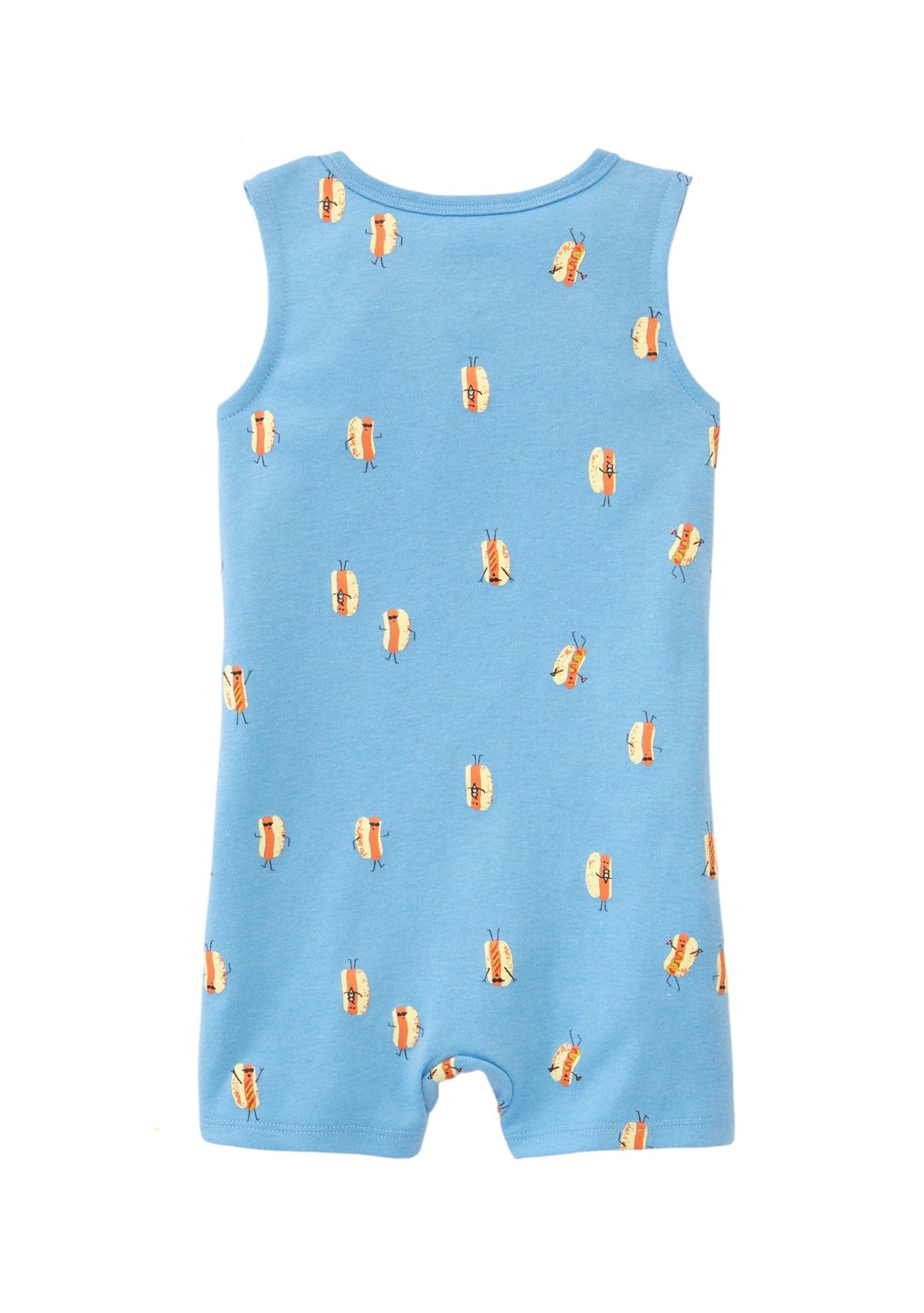 Baby Boys Sleeveless Hot Dog Print Romper 