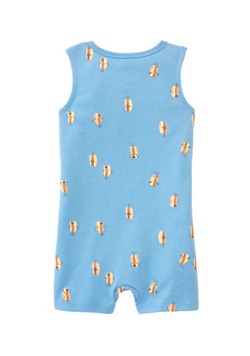 Baby Boys Sleeveless Hot Dog Print Romper 