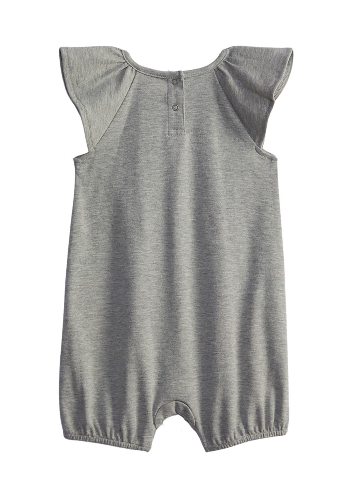 Baby Girls Flutter Sleeve Graphic One-Piece Playsuit 