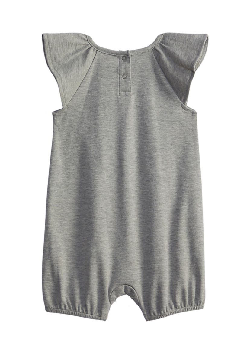 Baby Girls Flutter Sleeve Graphic One-Piece Playsuit 