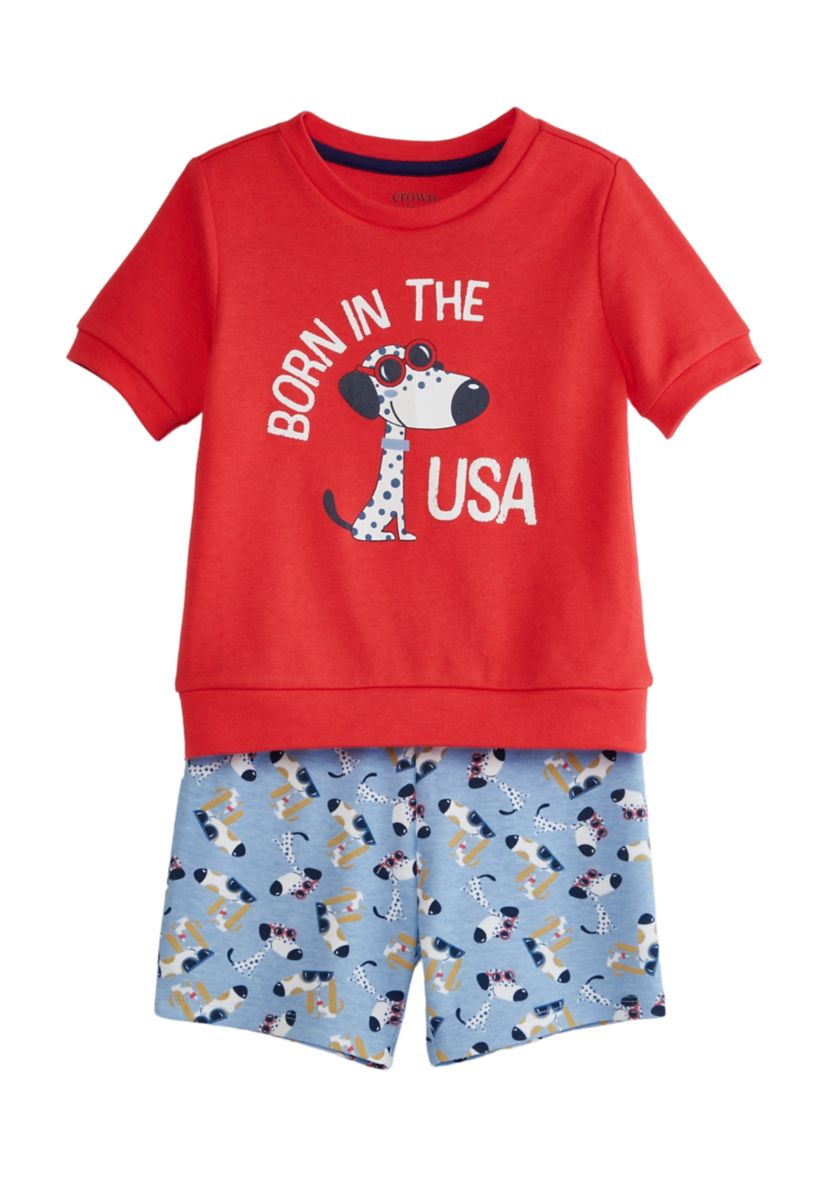 Toddler Boys Short Sleeve Terry Shorts Set 