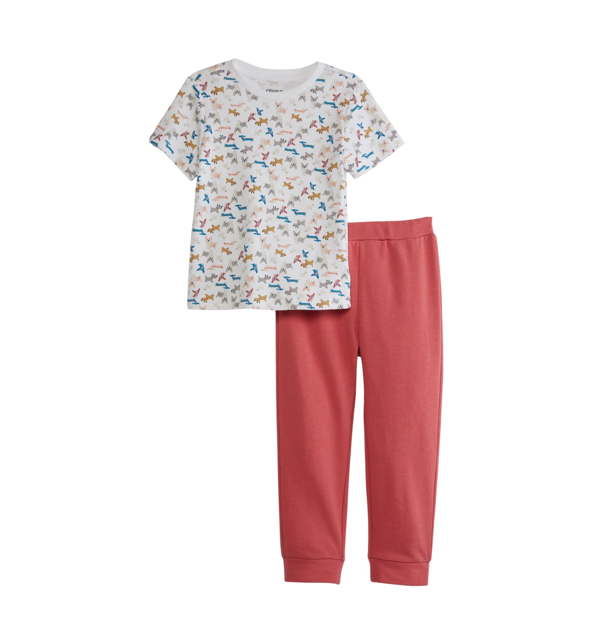 Toddler Boys Short Sleeve Puppies Jogger Set 