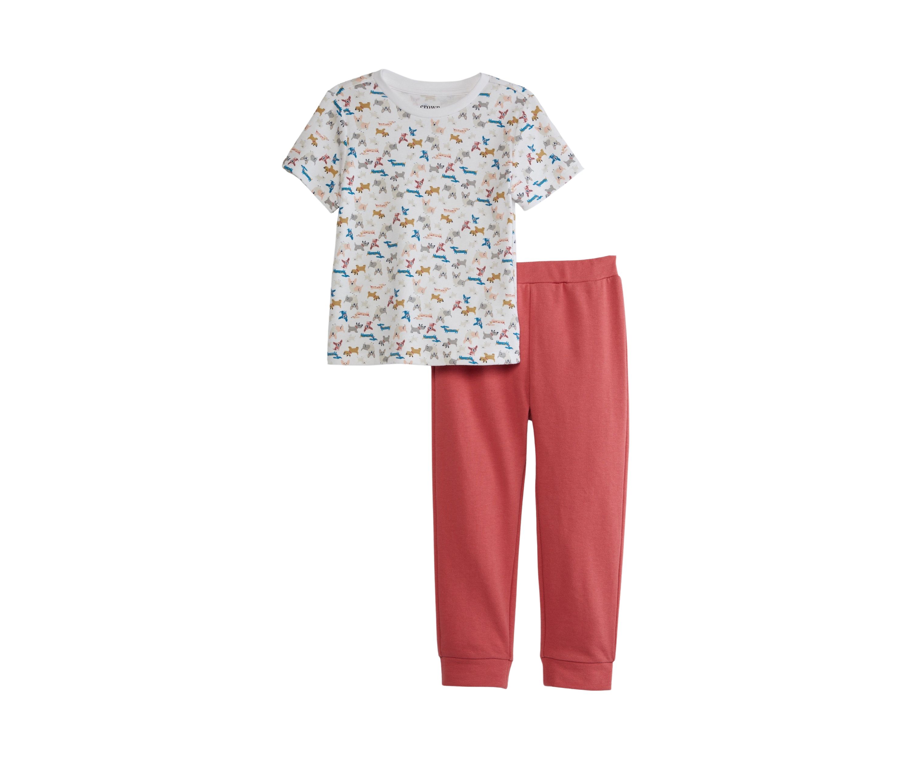 Toddler Boys Short Sleeve Puppies Jogger Set 