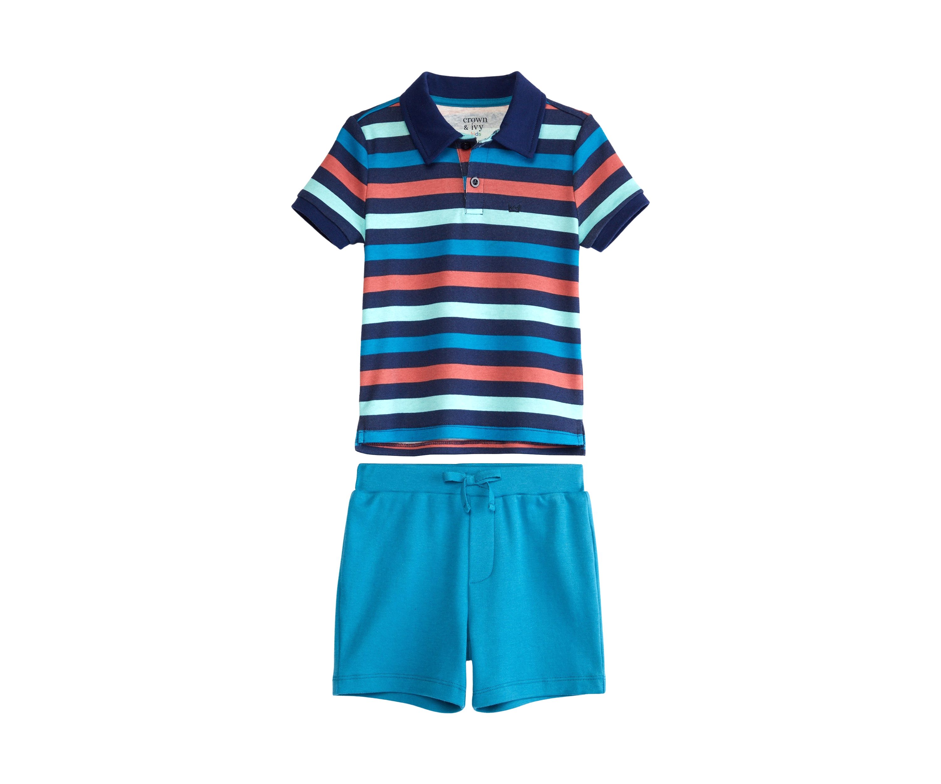 Toddler Boys Short Sleeve Polo Shirt and Shorts Set