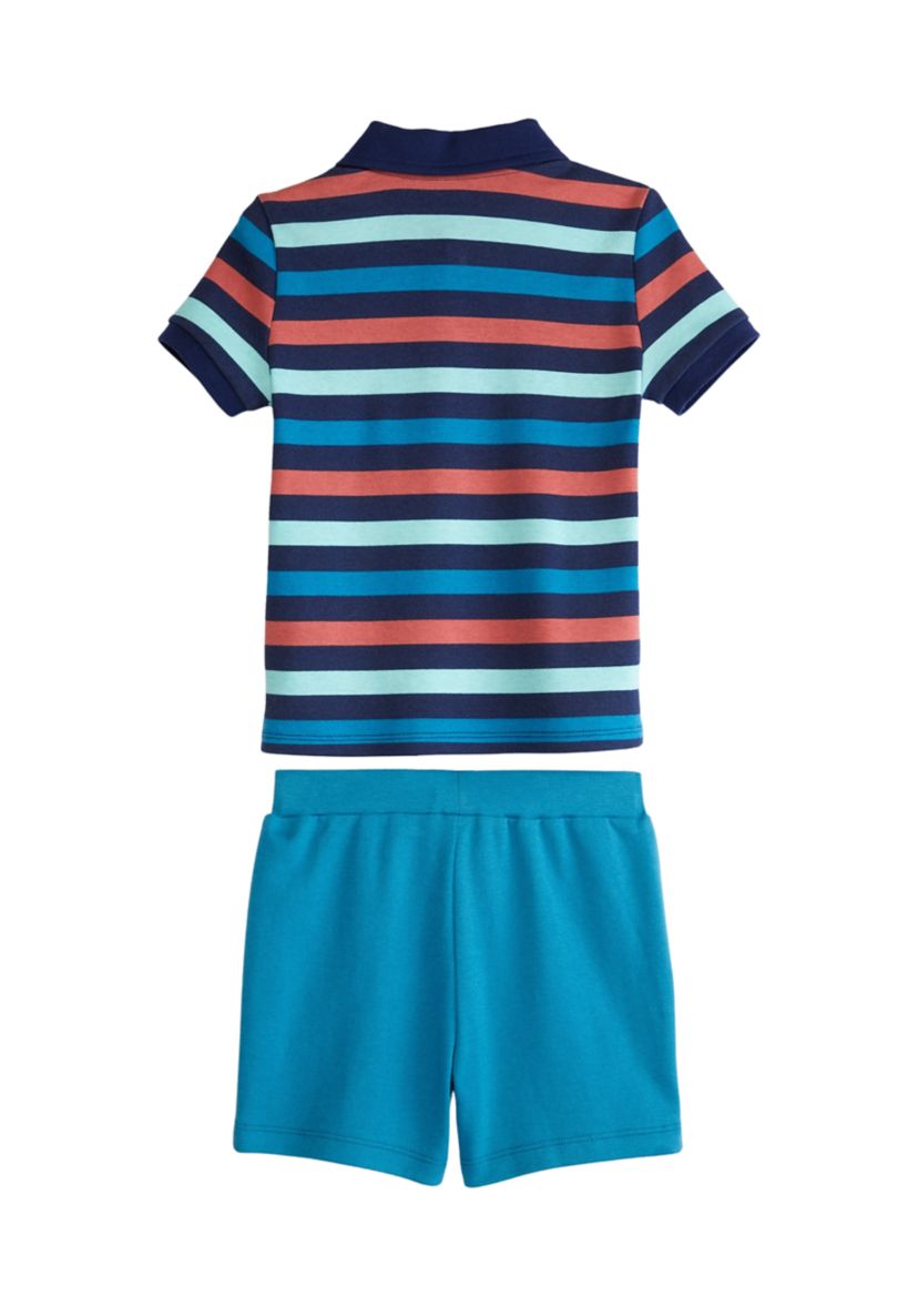 Toddler Boys Short Sleeve Polo Shirt and Shorts Set