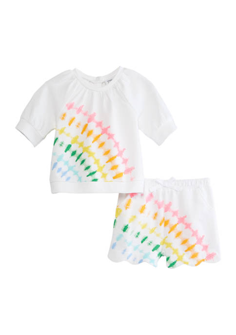 Details about   Bonnie Jean Toddler Girl's Flutter Sleeve Top & Tropical Print Short Set-2T 3T 