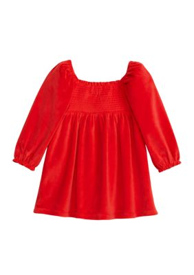 Toddler Girls Knit Velour Top