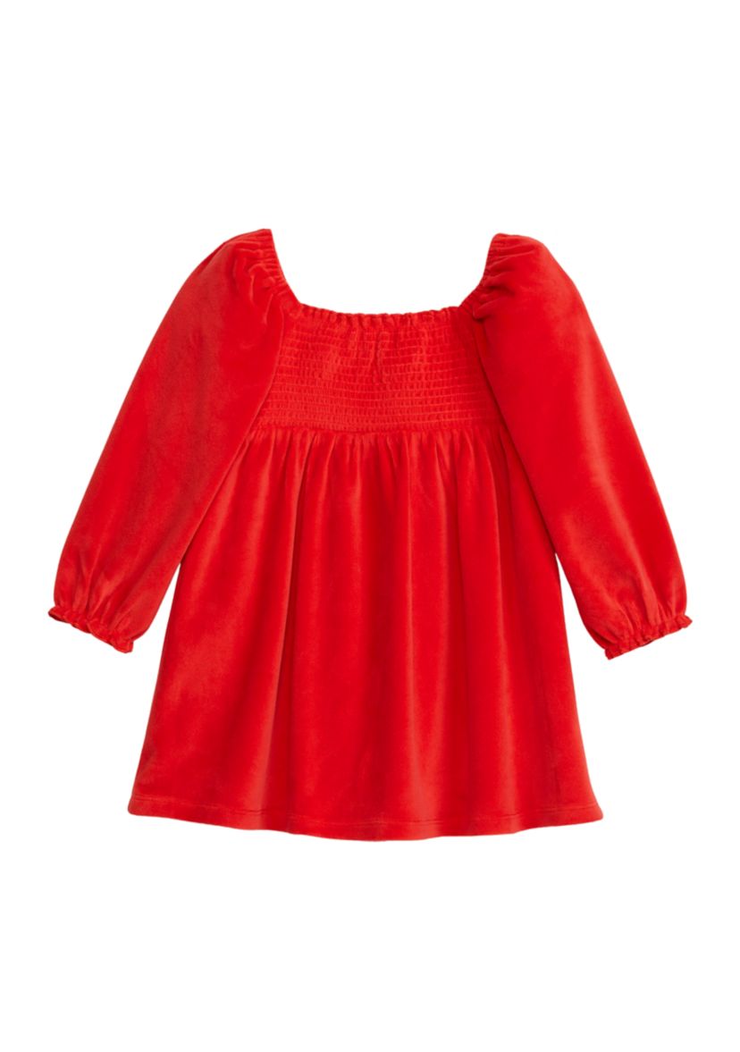 Toddler Girls Knit Velour Top