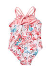 Toddler Girls Double Strap One Piece Bathing Suit 