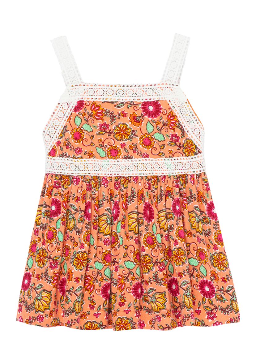 Baby Girls Floral Lace Trim Tank 