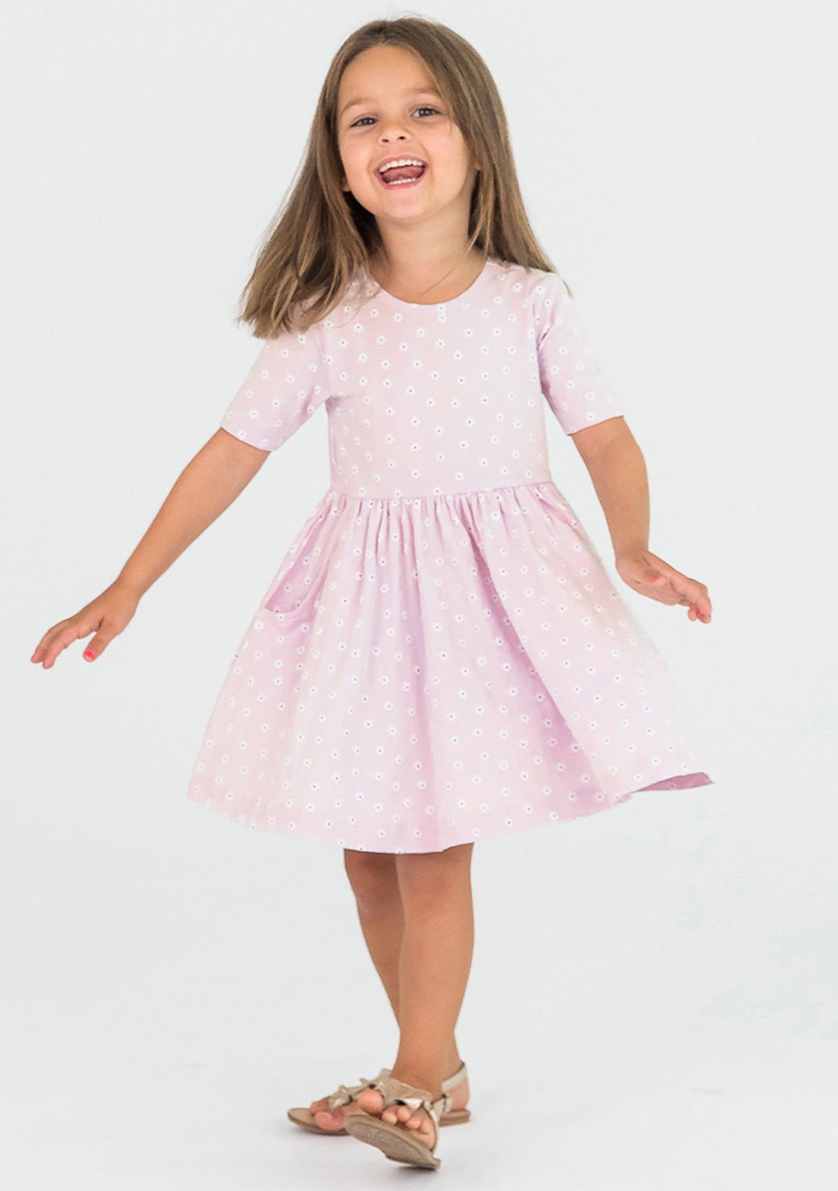 Baby Girls Dainty Buds Printed Knit Dress