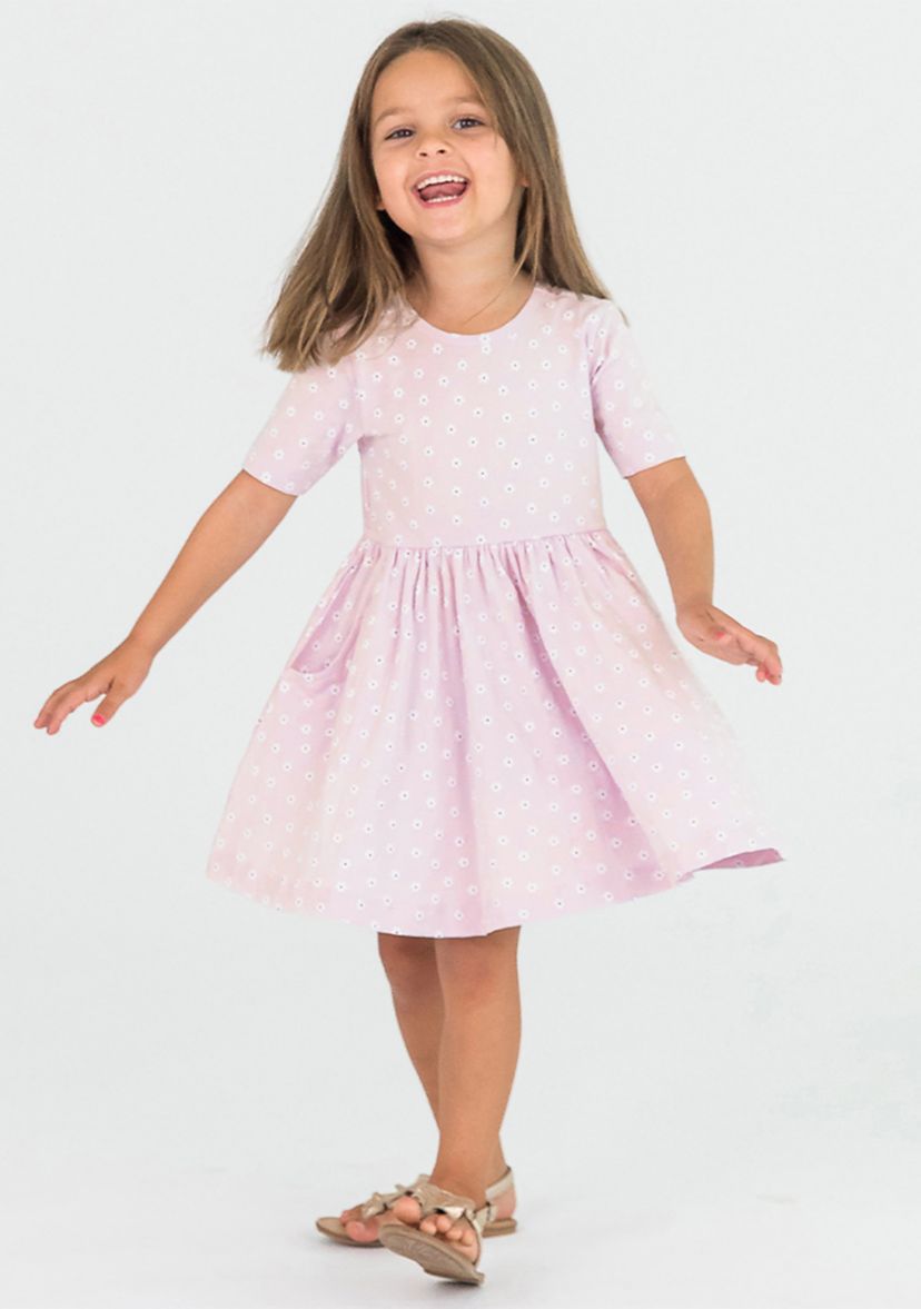Baby Girls Dainty Buds Printed Knit Dress