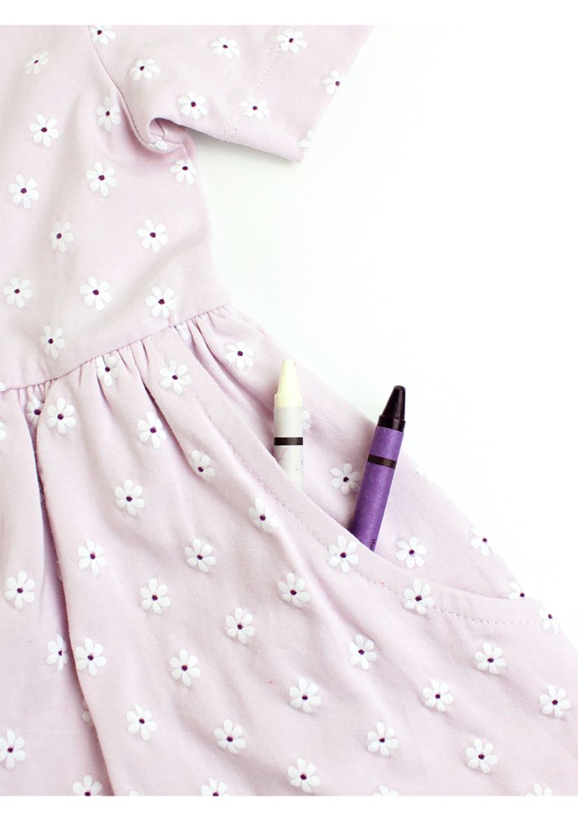 Baby Girls Dainty Buds Printed Knit Dress