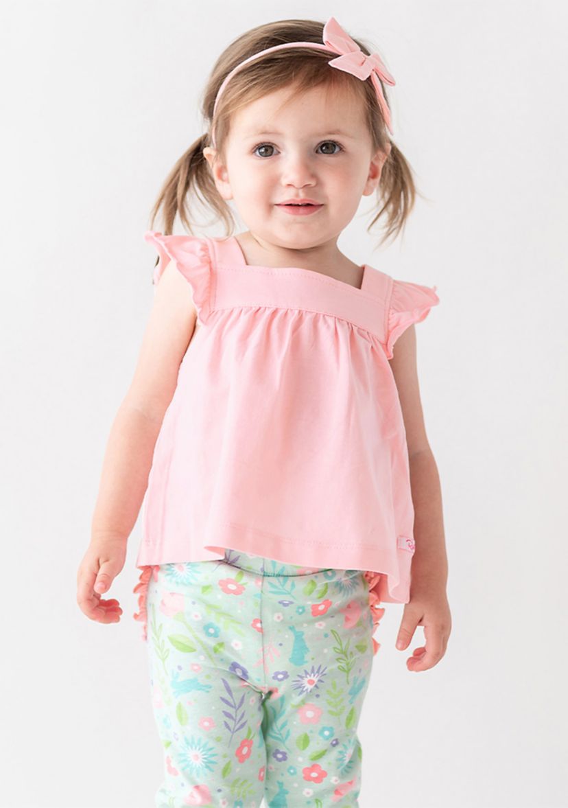 Toddler Girls Pink Square Neck Top
