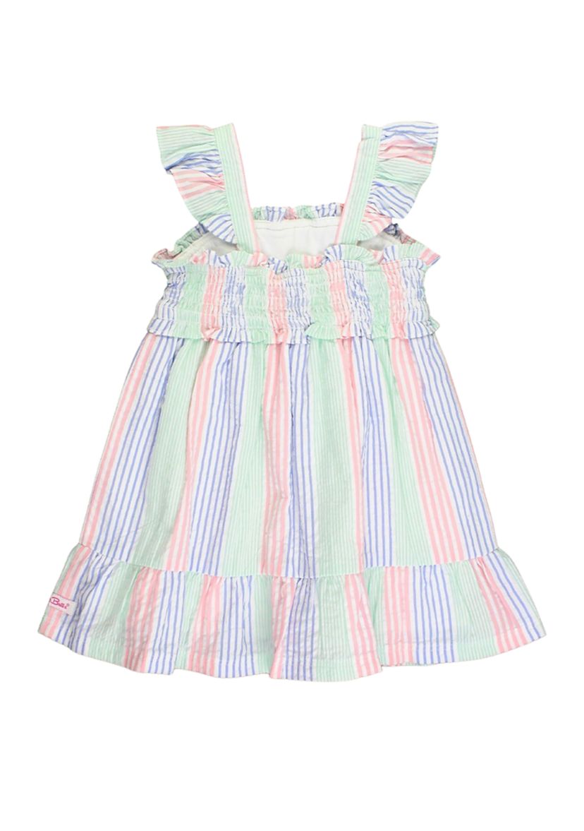 Toddler Girls Multicolor Seersucker Smocked Dress