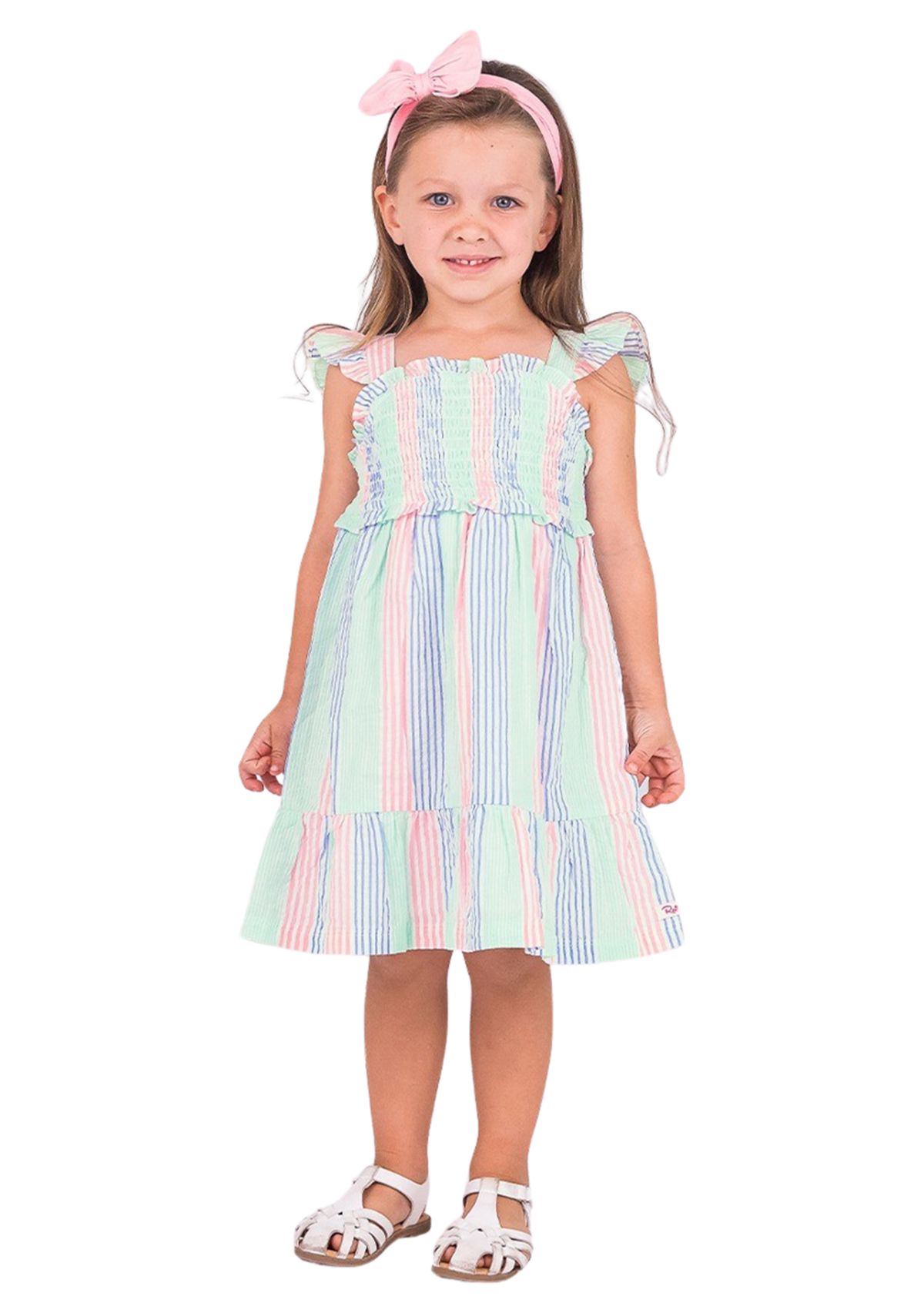 Toddler Girls Multicolor Seersucker Smocked Dress